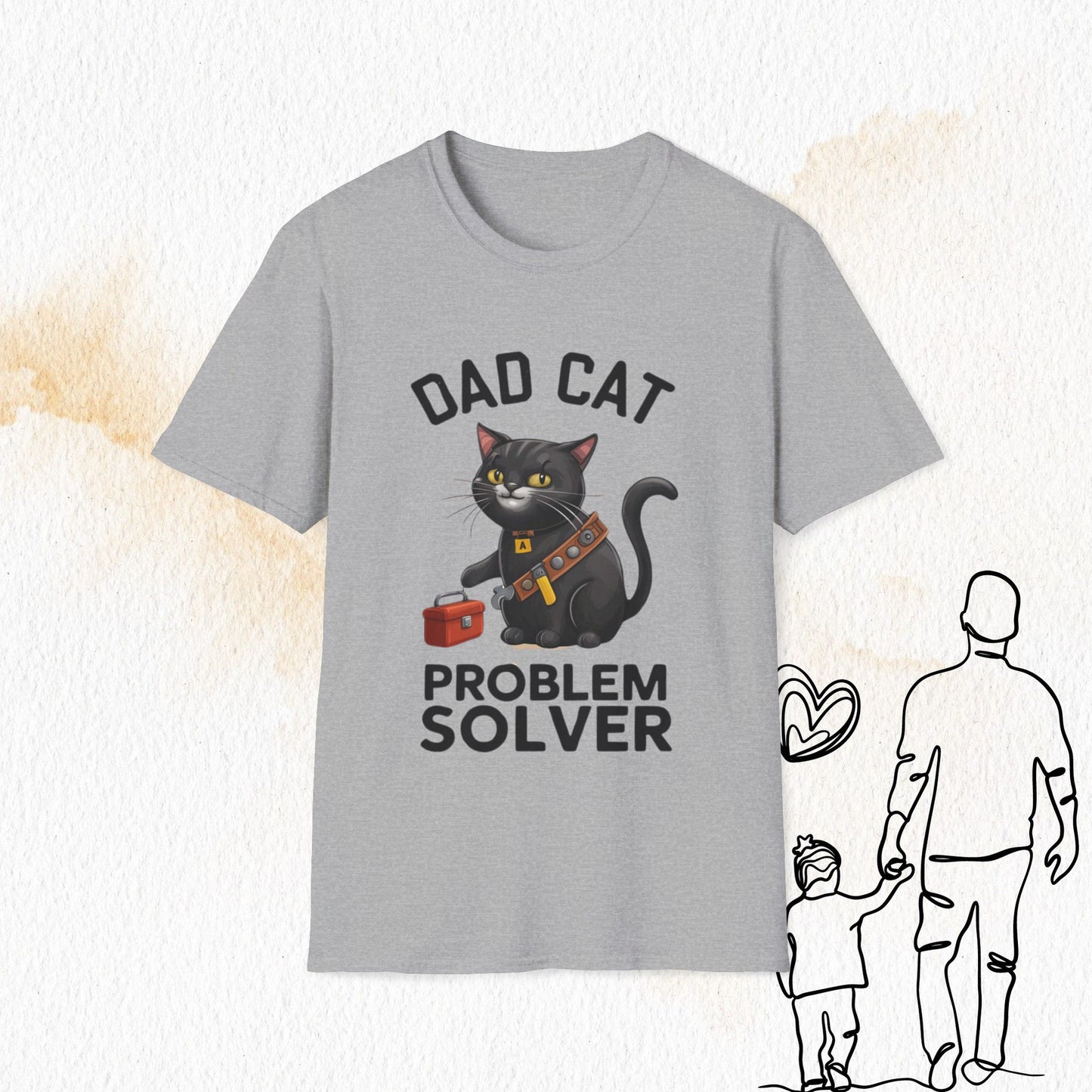 Dad Cat Problem Solver Cotton Men Tshirt