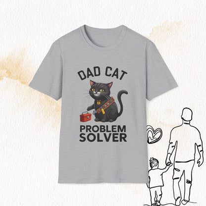 Dad Cat Problem Solver Cotton Men Tshirt