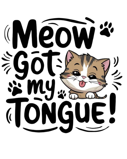 Meow Got My Tongue Idiom Cotton T-Shirt