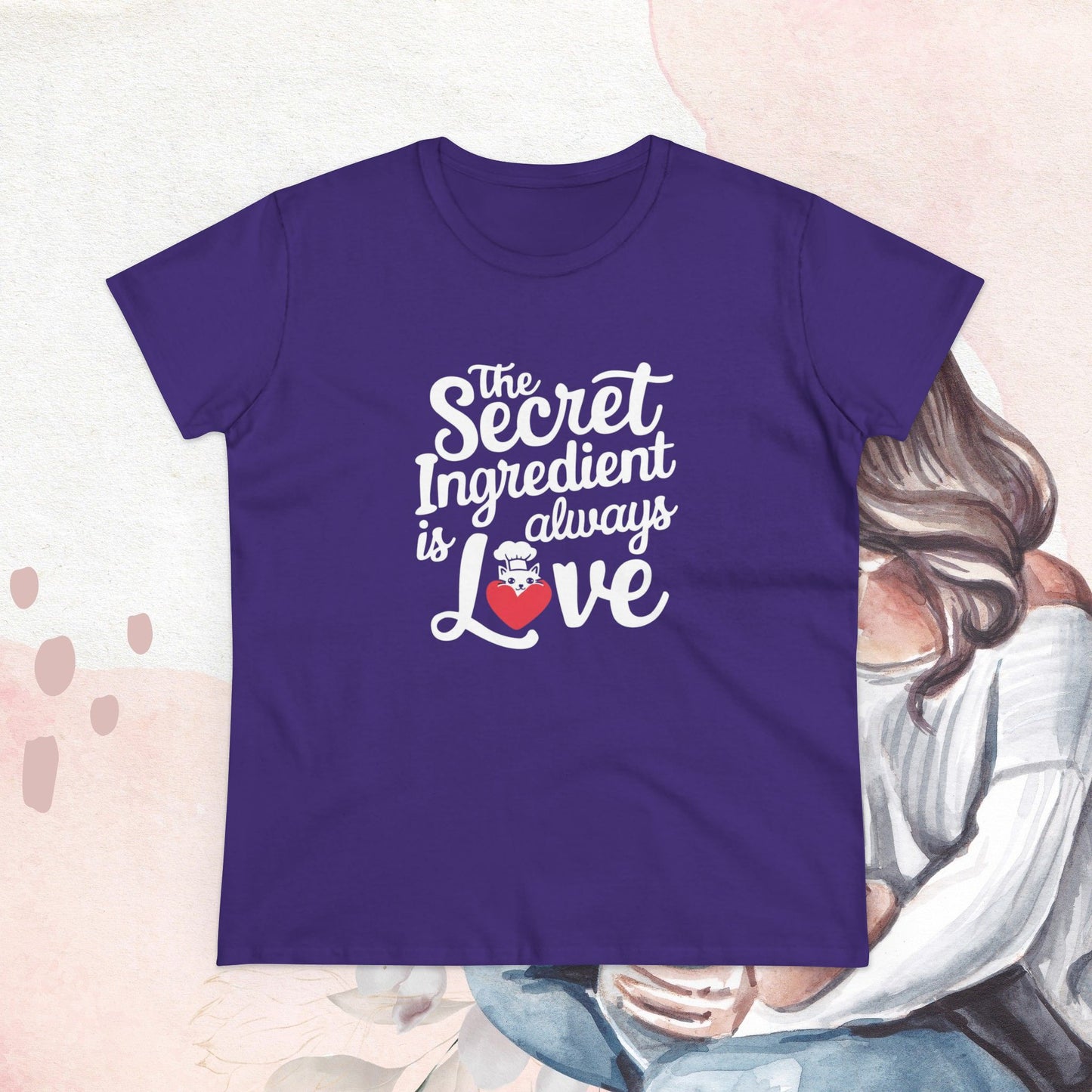Secret Ingredient Is Love  Women Cotton Tshirt
