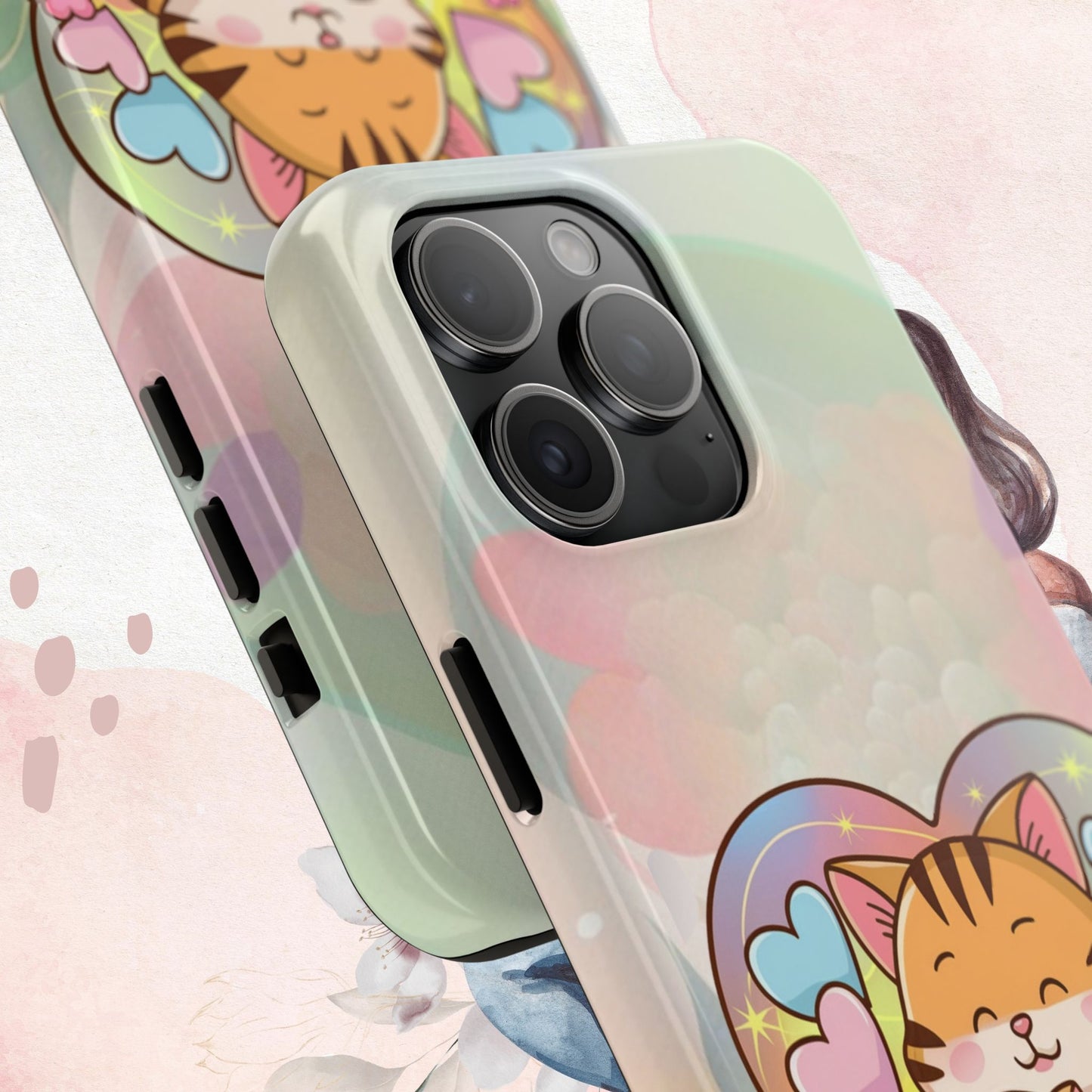 Kitten Cuddle Wireless Charging Support Tough Case