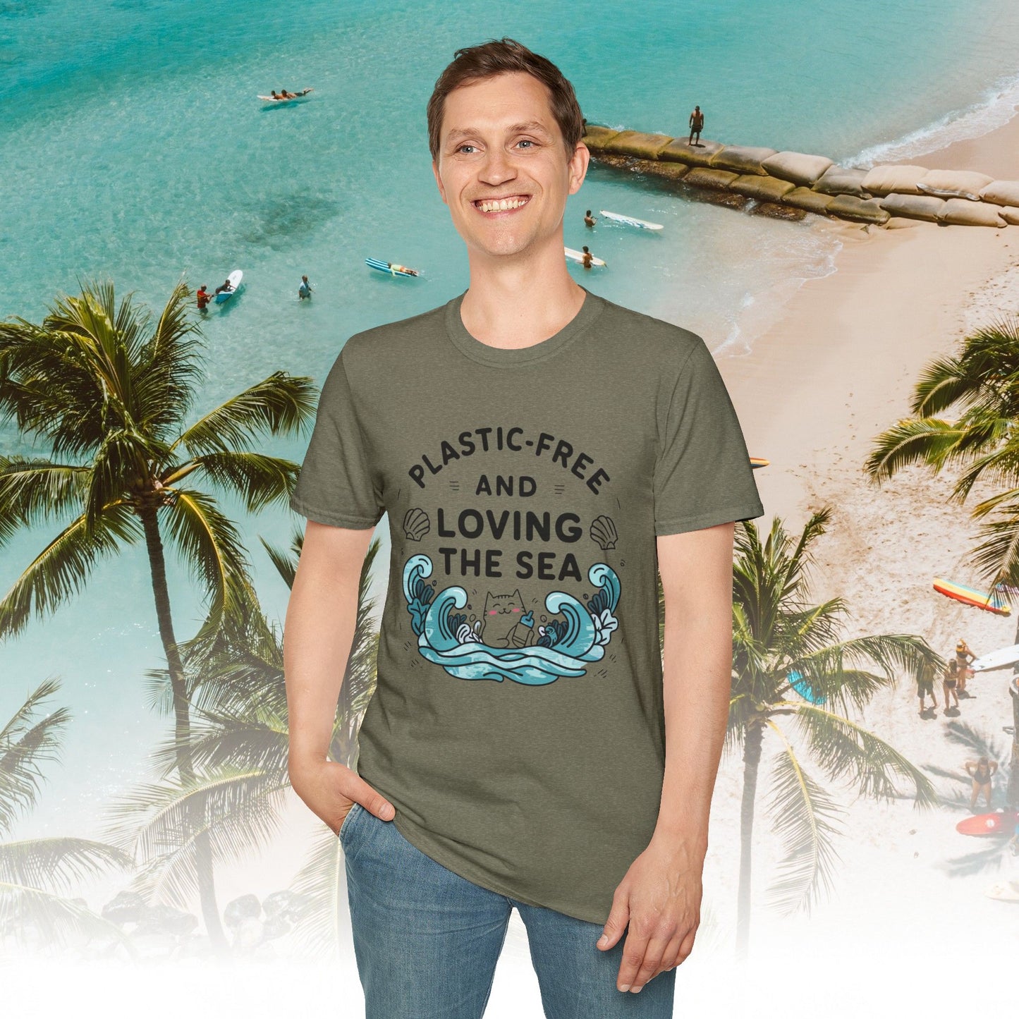 Plastic Free Ocean Cotton T-Shirt