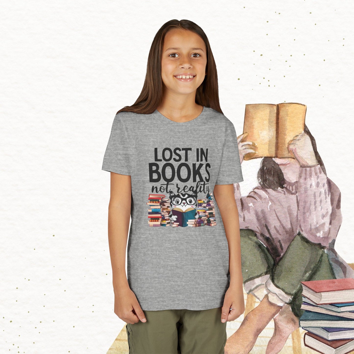 Lost In Book Youth Heavy Cotton T-Shirt