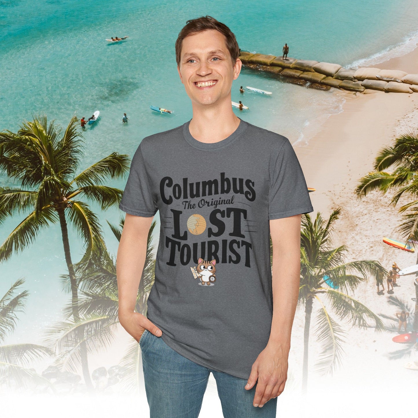 Columbus The Original Lost Tourist Cotton Men Tshirt