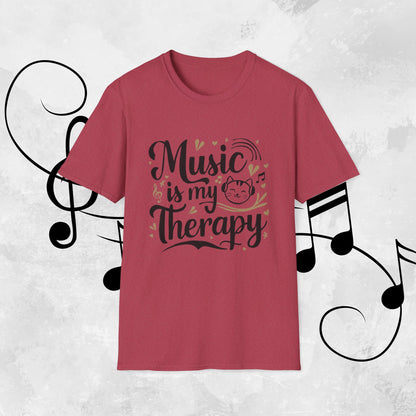 Music Is My Therapy Cotton Men T-Shirt