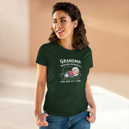 Grandma Making Memory One Nap A Time Women Cotton Tshirt