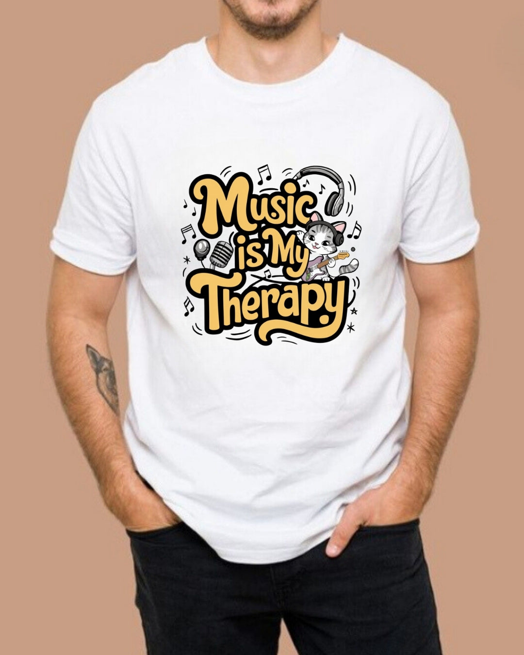 Music Is My Therapy Unisex Cotton Tshirt