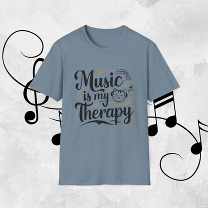 Music Is My Therapy Cotton Men T-Shirt