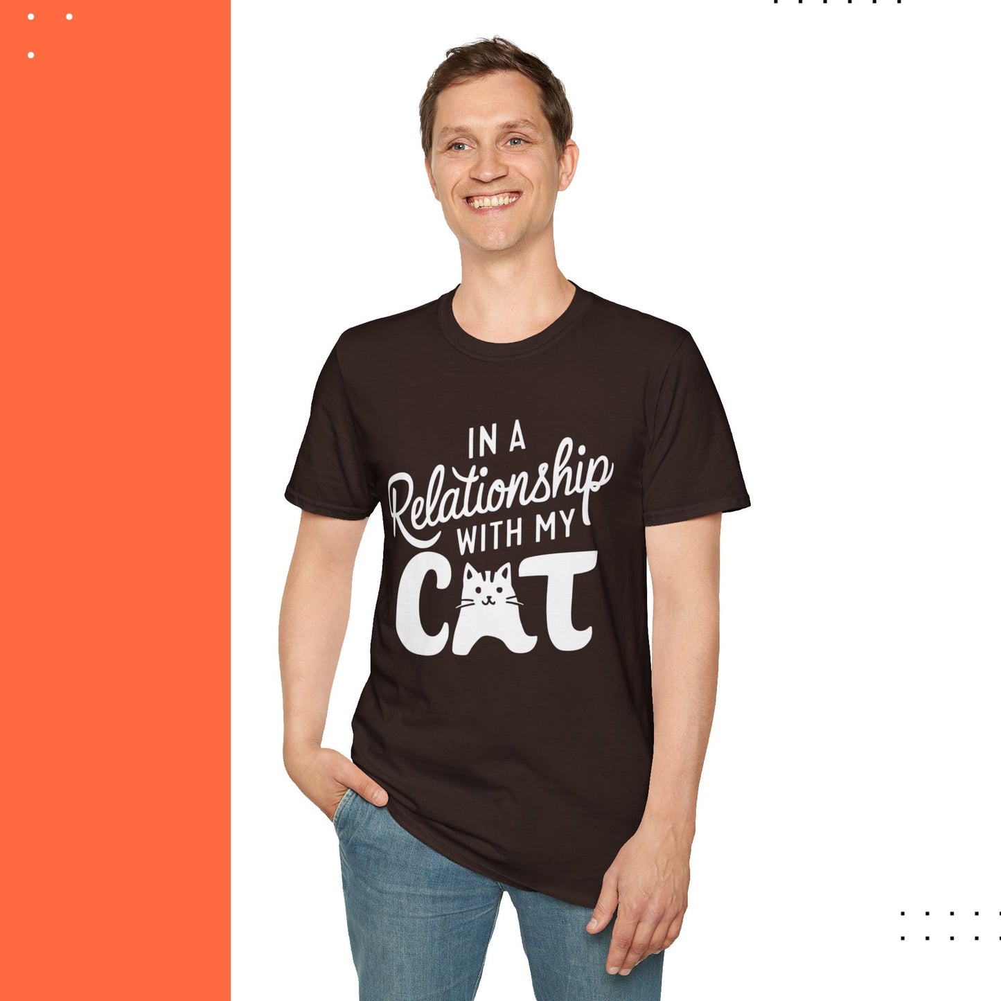 In A Relationship With Cat Cotton Men Tshirt