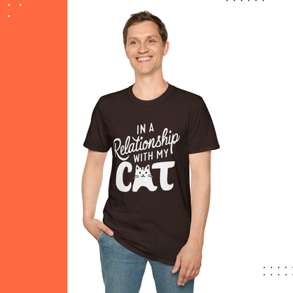 In A Relationship With Cat Cotton Men Tshirt