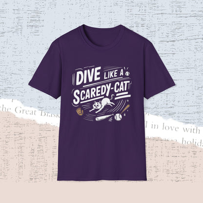 Dive Like Scaredy Cat Cotton Crew Neck Men Tshirt