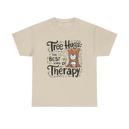 Tree Hugs Best Kind of Therapy  Cotton T-Shirts