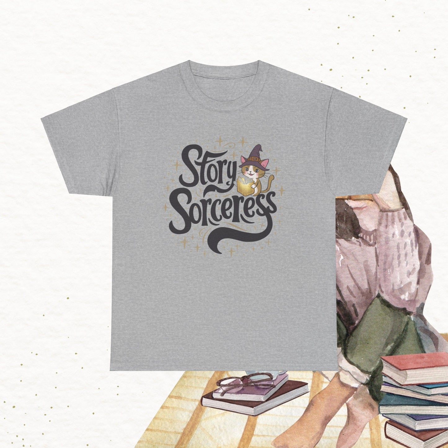 Book Lovers T-Shirt Story Sorcerer Cotton T-Shirt