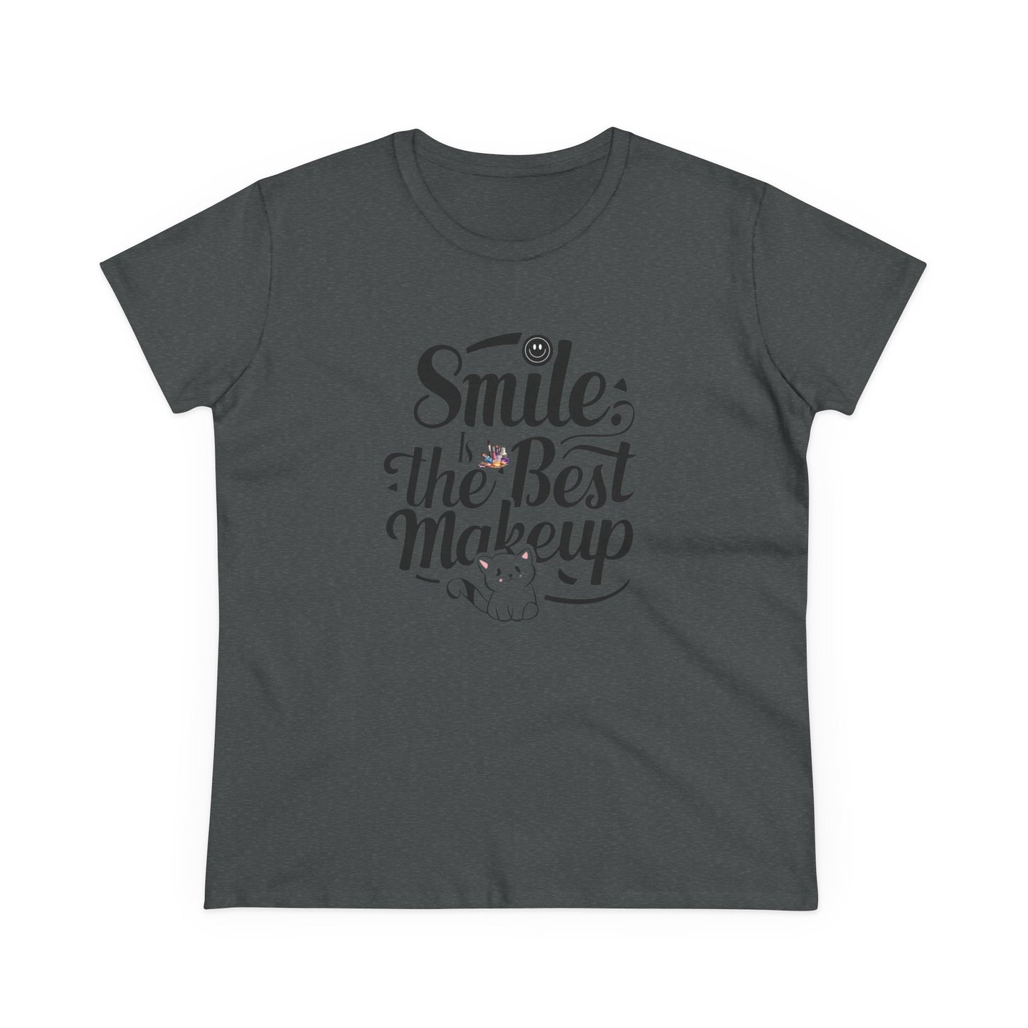 Smile Is The Best Makeup Women Cotton Tshirt