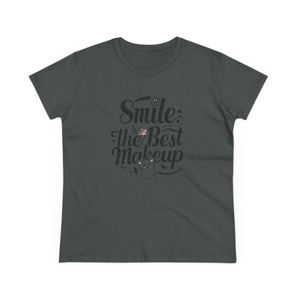 Smile Is The Best Makeup Women Cotton Tshirt