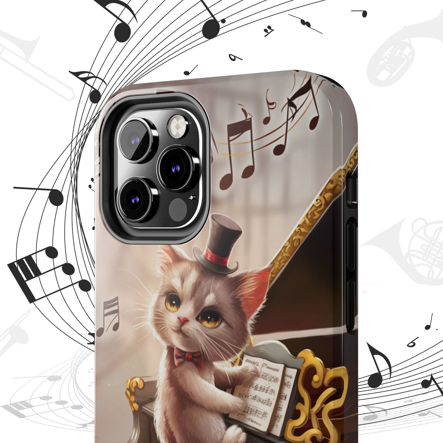 Meowsic Shield Wireless Charging Support Tough Case