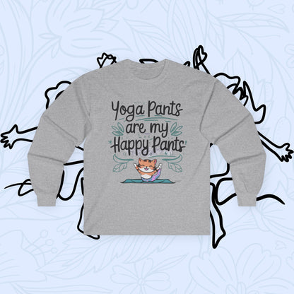 Yoga Pant Are Happy Pant Cotton Long Sleeve Tshirt