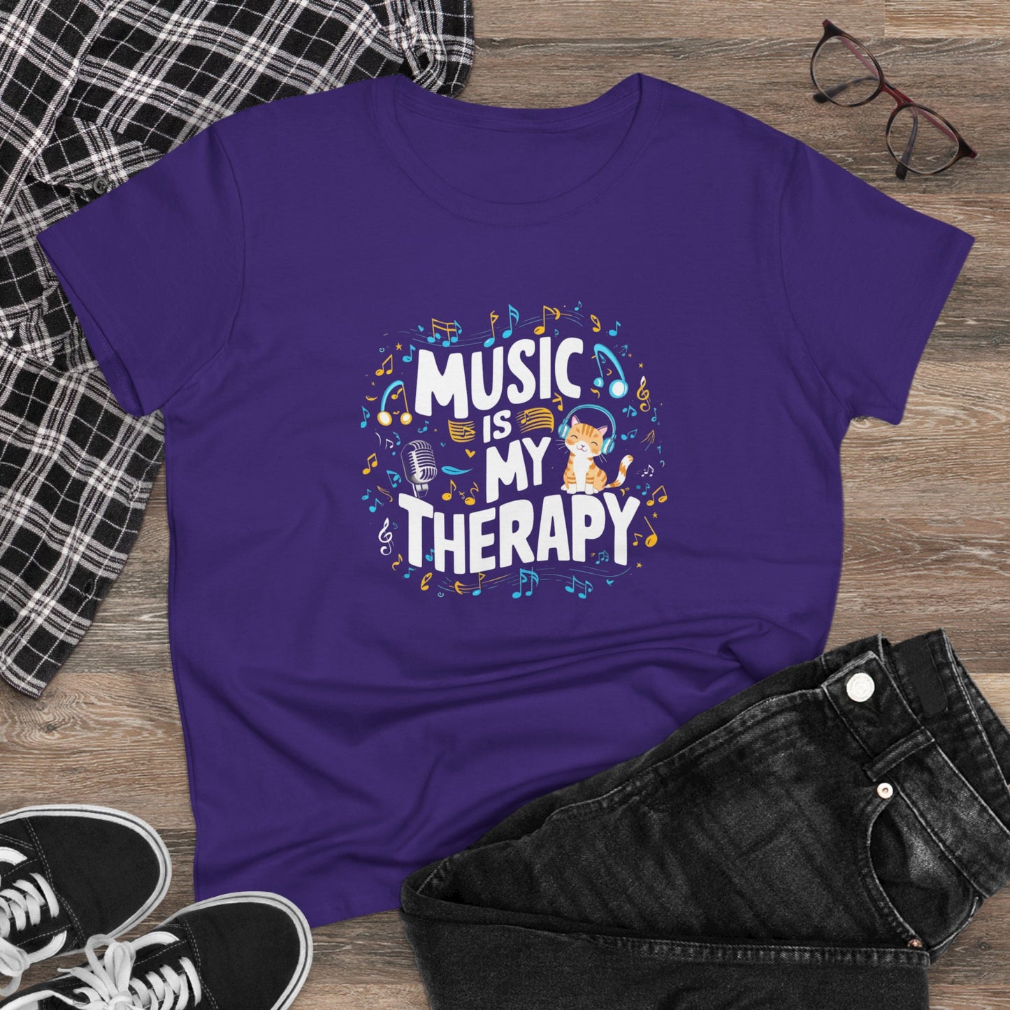 Music Is My Therapy Women Tshirts