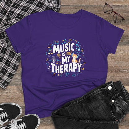 Music Is My Therapy Women Tshirts