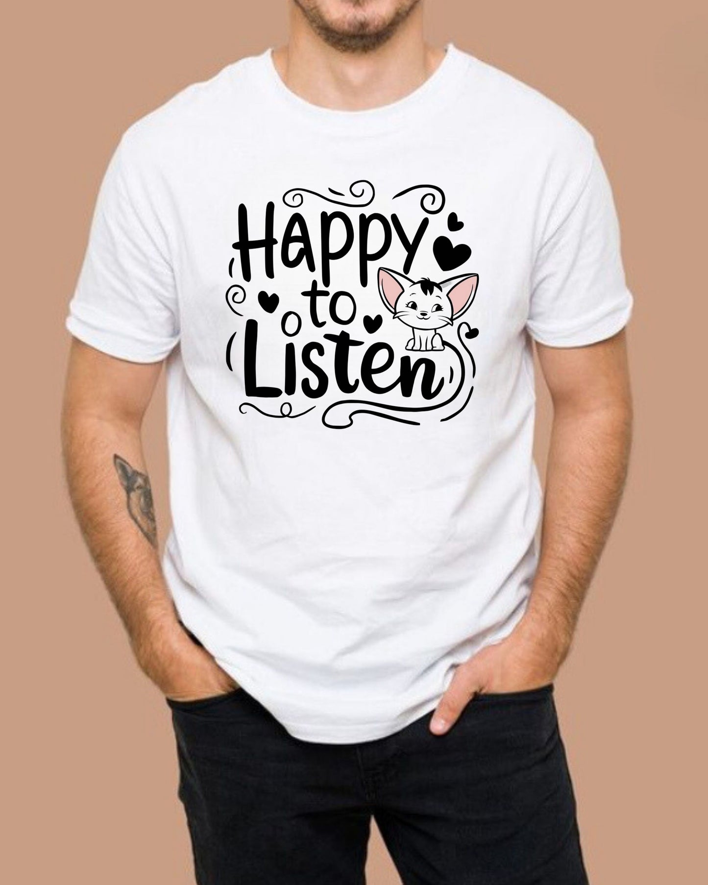 Happy To Listen Cotton Tshirt