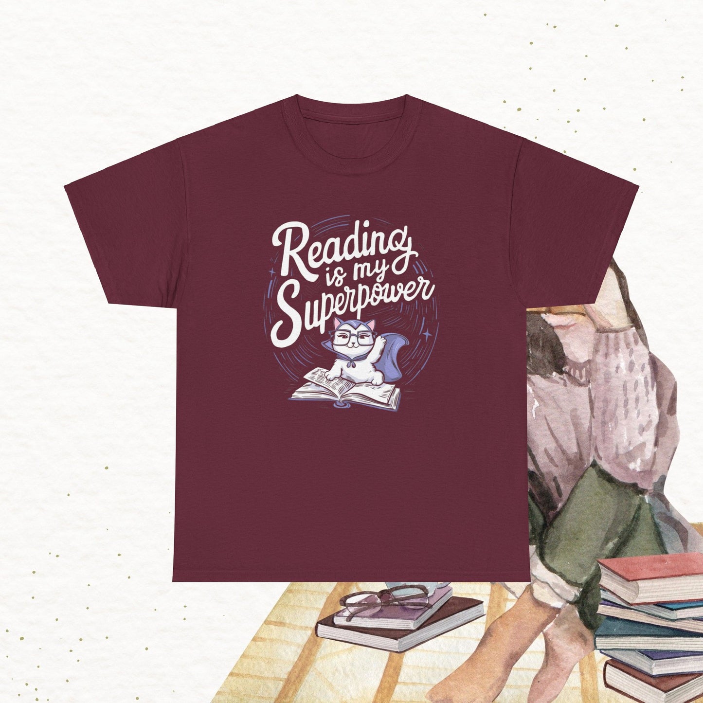Book Lovers T-Shirt Reading Is My Superpower Cotton Tshirt