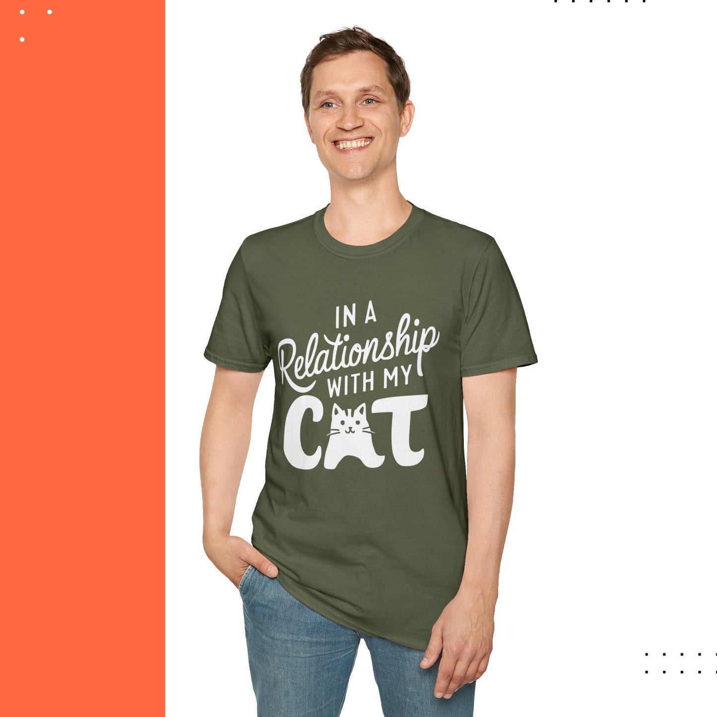 In A Relationship With Cat Cotton Men Tshirt