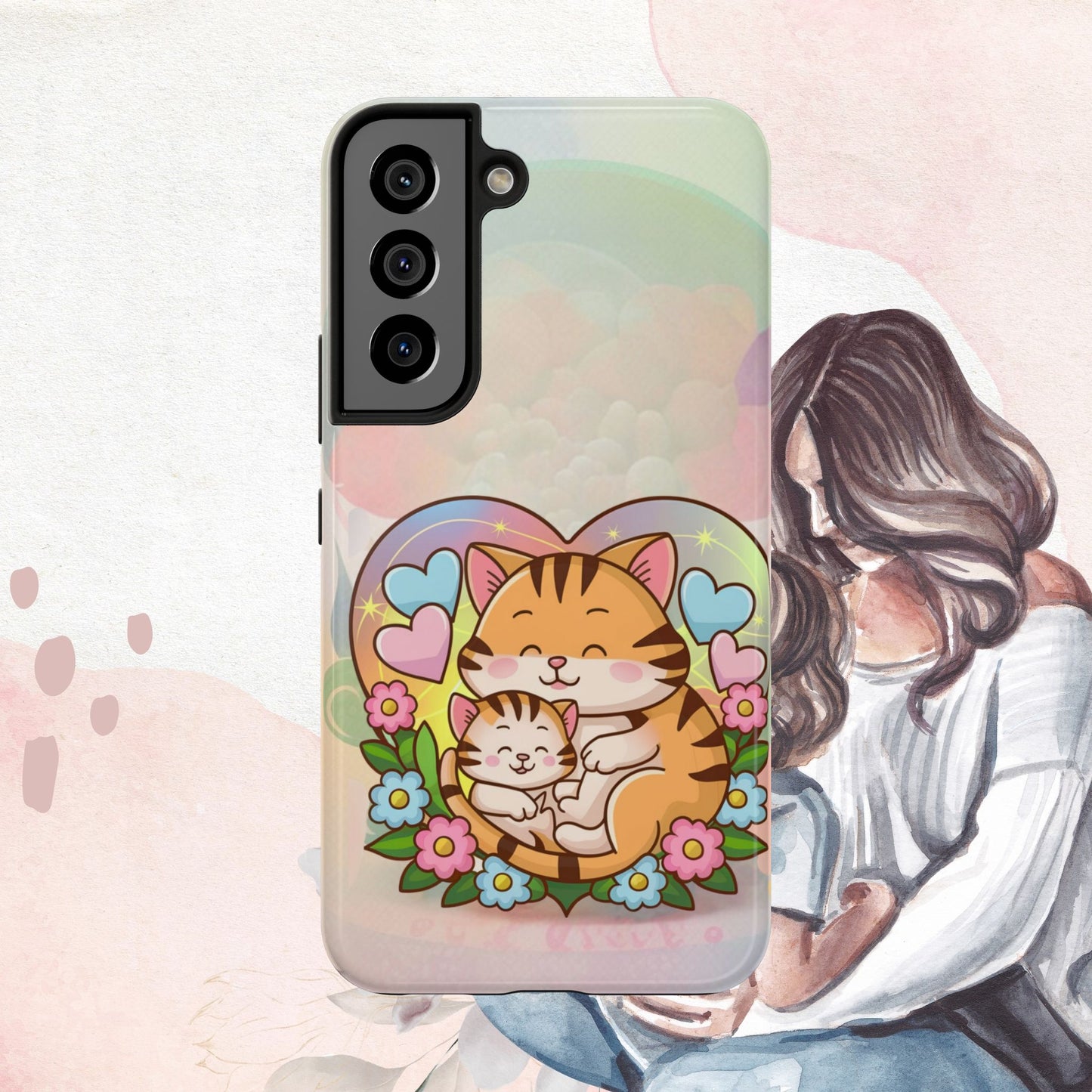 Kitten Cuddle Wireless Charging Support Tough Case