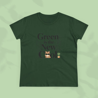 Green Is The New Cool Women Cotton Tshirt