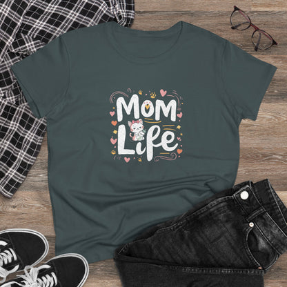Mom Life Women Cotton Tshirt