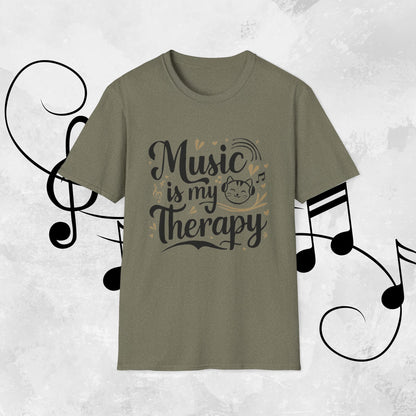Music Is My Therapy Cotton Men T-Shirt
