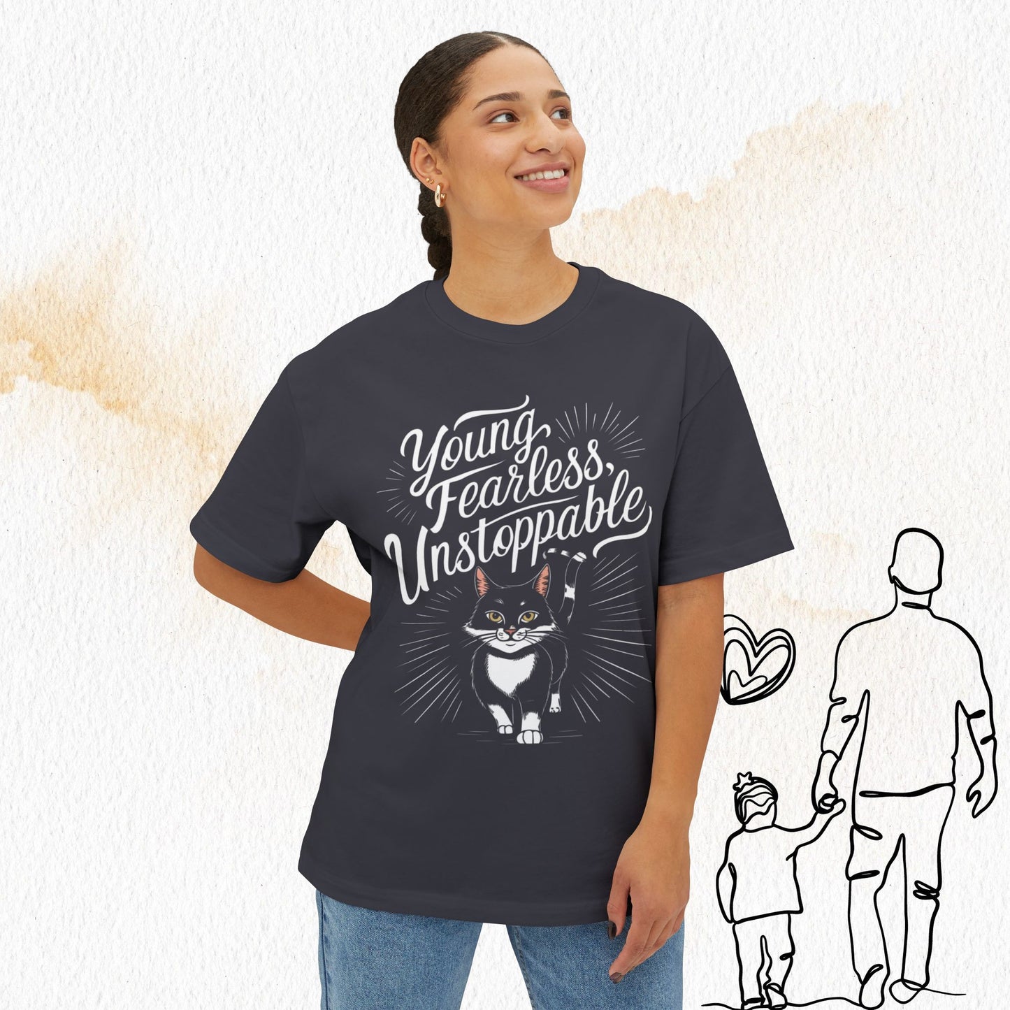 Young Fearless Unstoppable Unisex Beerlover Oversized Boxy Tshirts