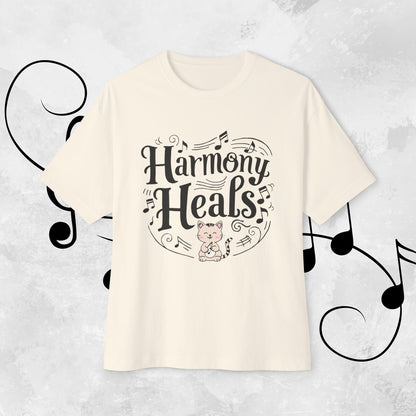 Harmony Heal Unisex Musiclover Oversized Boxy Tshirt