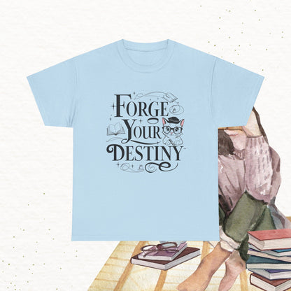 Book Lovers T-Shirt Forge Your Destiny Cotton T-Shirt