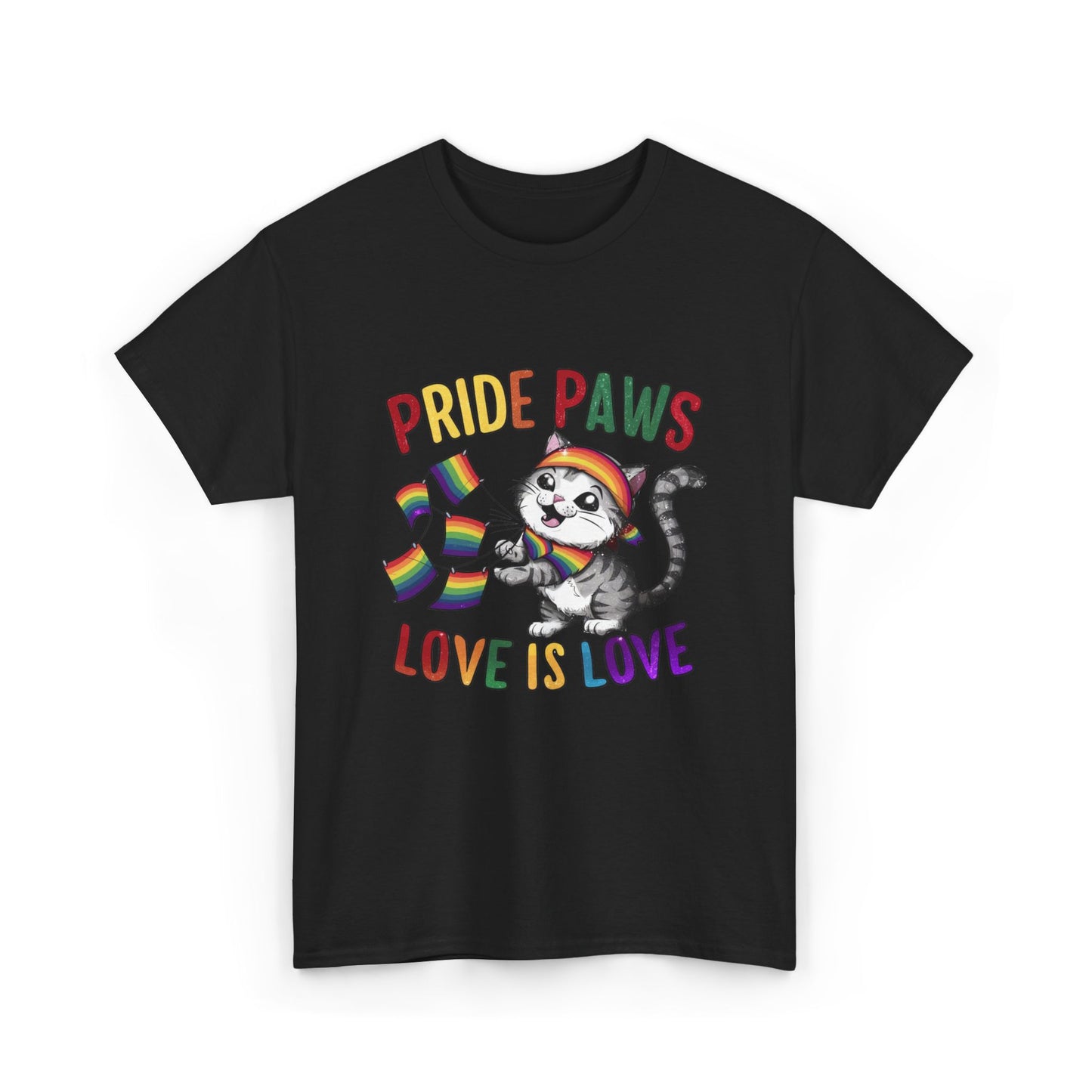 Pride Paws Love Is Love LGBT Pride Promoting Pride Equality and Love LGBT Cotton tee