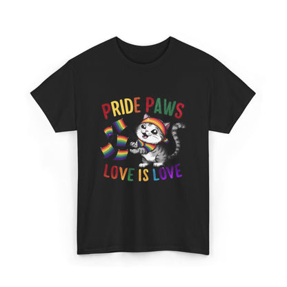 Pride Paws Love Is Love LGBT Pride Promoting Pride Equality and Love LGBT Cotton tee