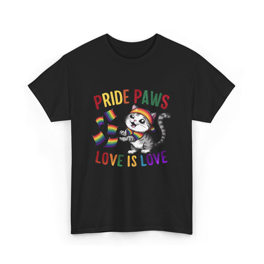 Pride Paws Love Is Love LGBT Pride Promoting Pride Equality and Love LGBT Cotton tee