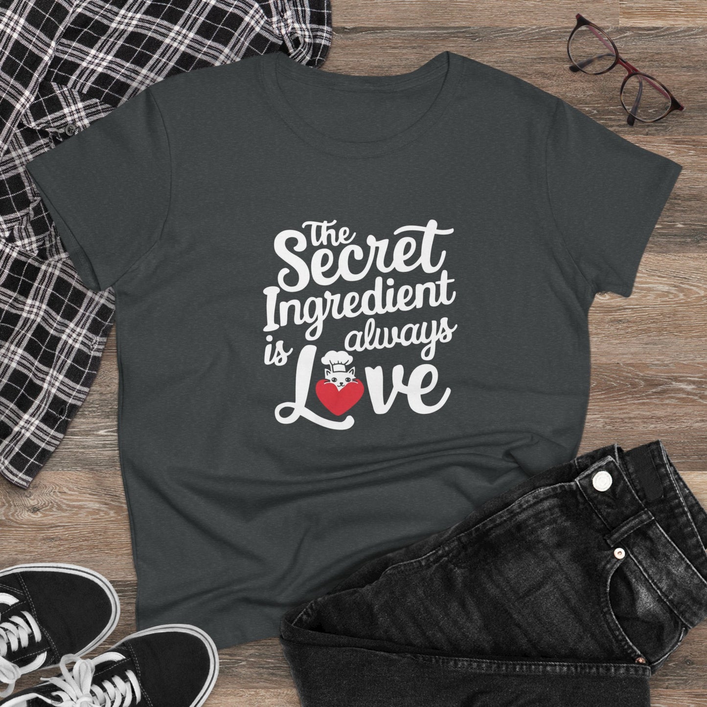 Secret Ingredient Is Love  Women Cotton Tshirt