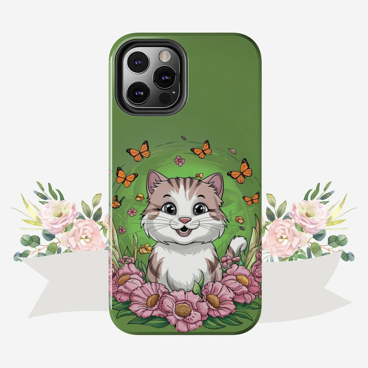 Green Mewsic Wireless Charging Support Tough Case