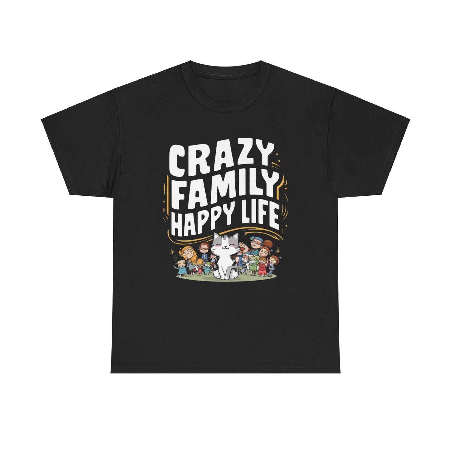 Crazy Family Happy Cotton T-Shirt
