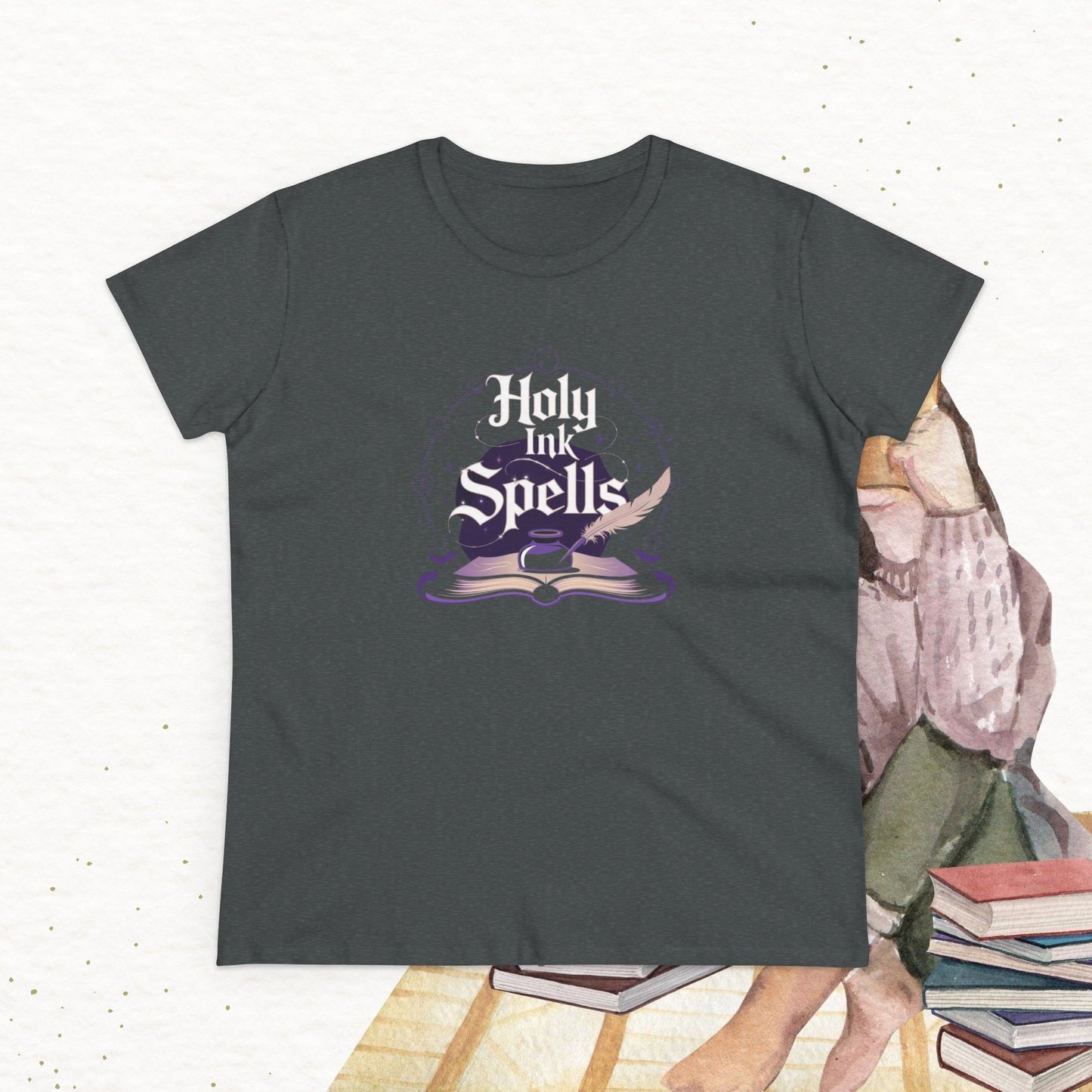 Holy Ink Spells Women Cotton Tshirt