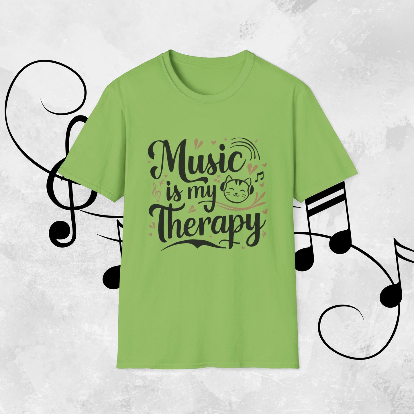 Music Is My Therapy Cotton Men T-Shirt