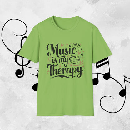 Music Is My Therapy Cotton Men T-Shirt