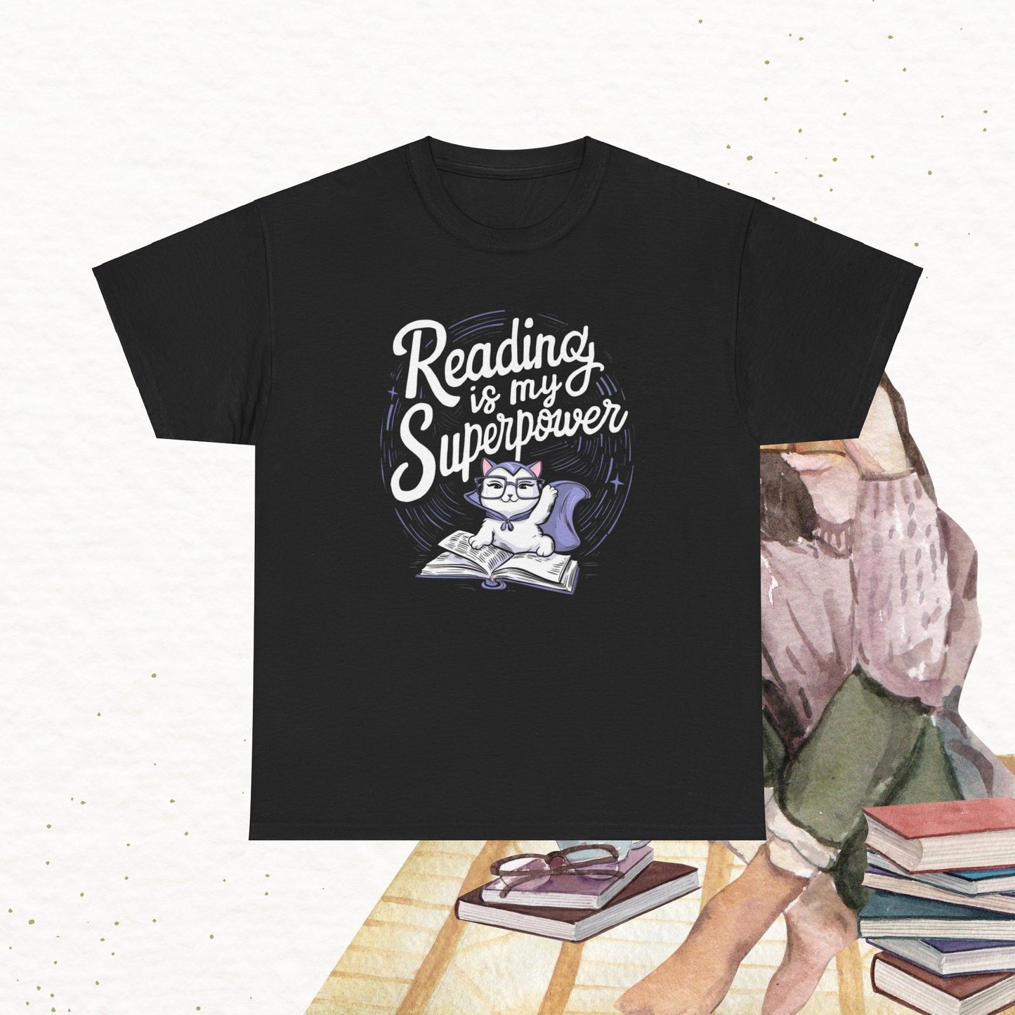 Book Lovers T-Shirt Reading Is My Superpower Cotton Tshirt