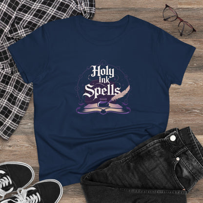 Holy Ink Spells Women Cotton Tshirt