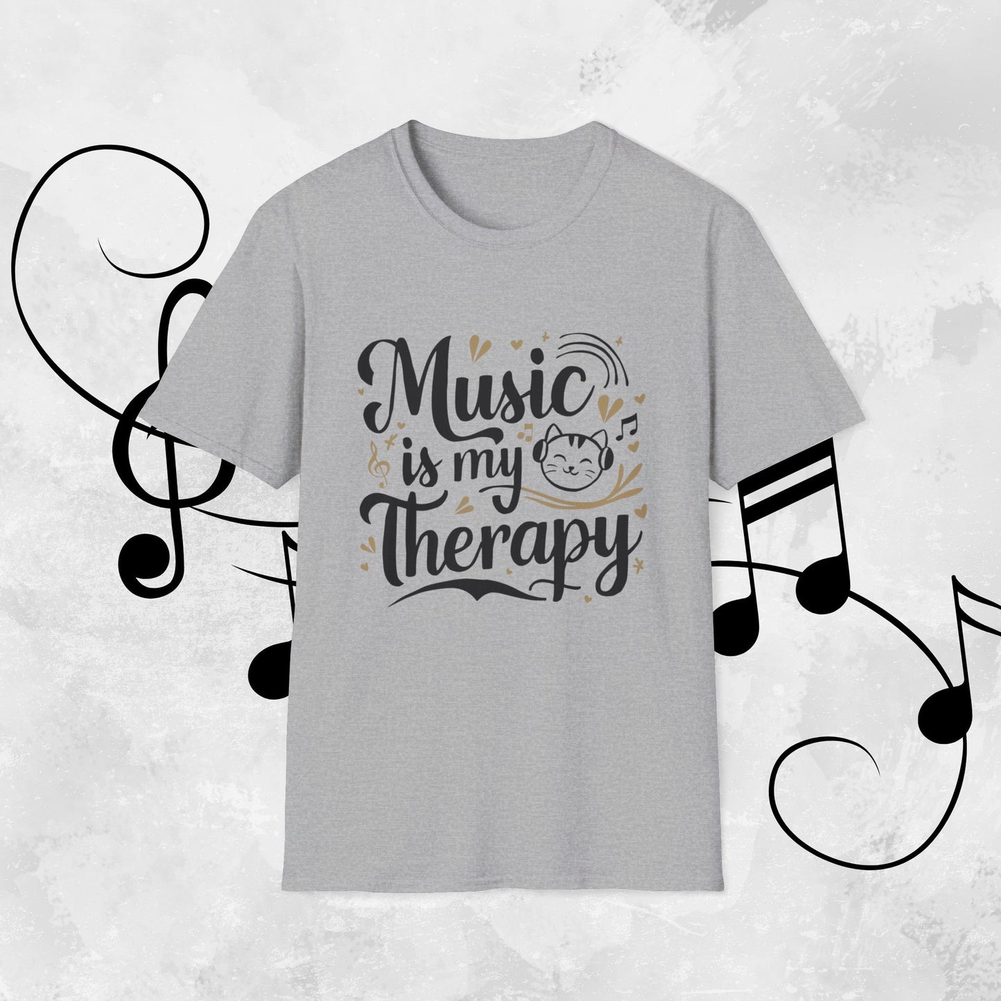 Music Is My Therapy Cotton Men T-Shirt