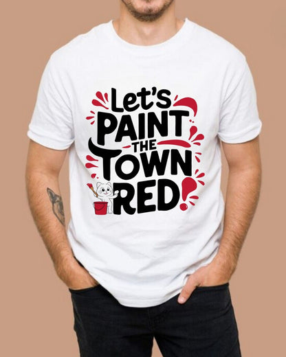 Let Paint The Town Red Idiom Cotton T-Shirt