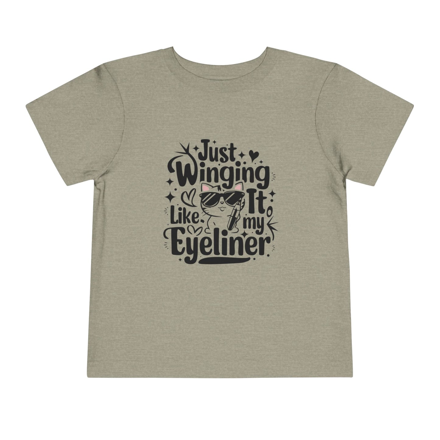 Just Winging it Like My Eyeliner Toddler Cotton T-Shirts