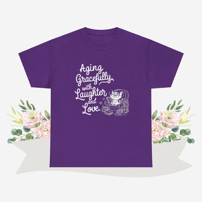 Aging Graceful Laughter & Loves Grandma Cotton T-Shirt