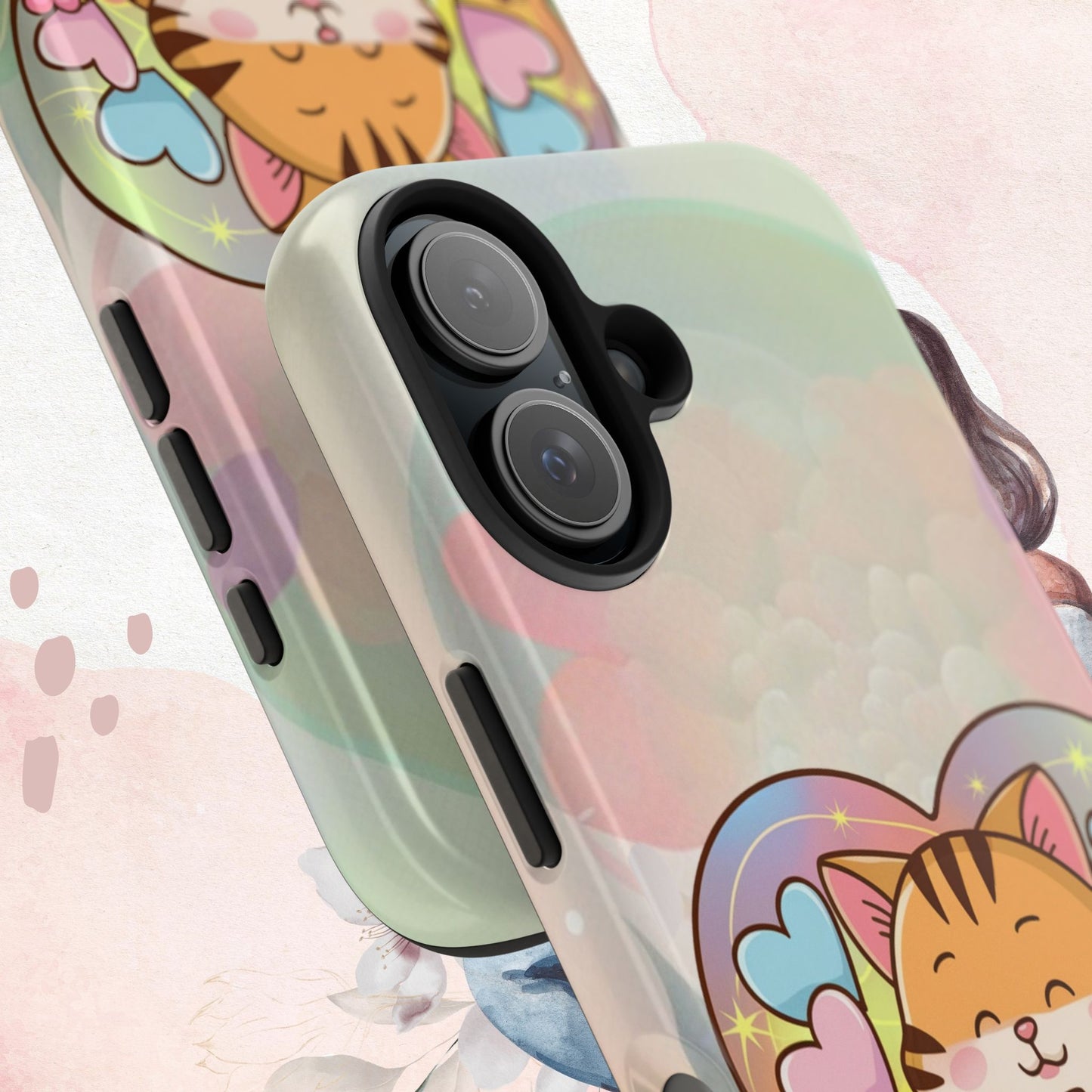 Kitten Cuddle Wireless Charging Support Tough Case