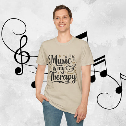 Music Is My Therapy Cotton Men T-Shirt